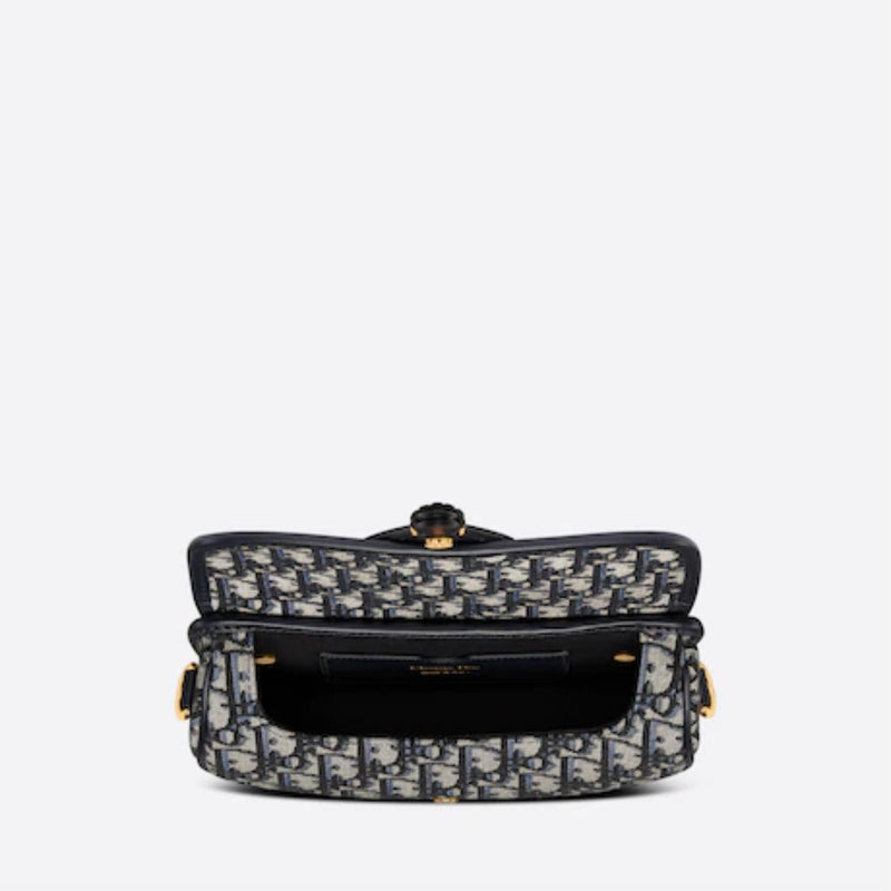 Dior Bobby East-West Pouch with Chain Blue Dior Oblique Jacquard