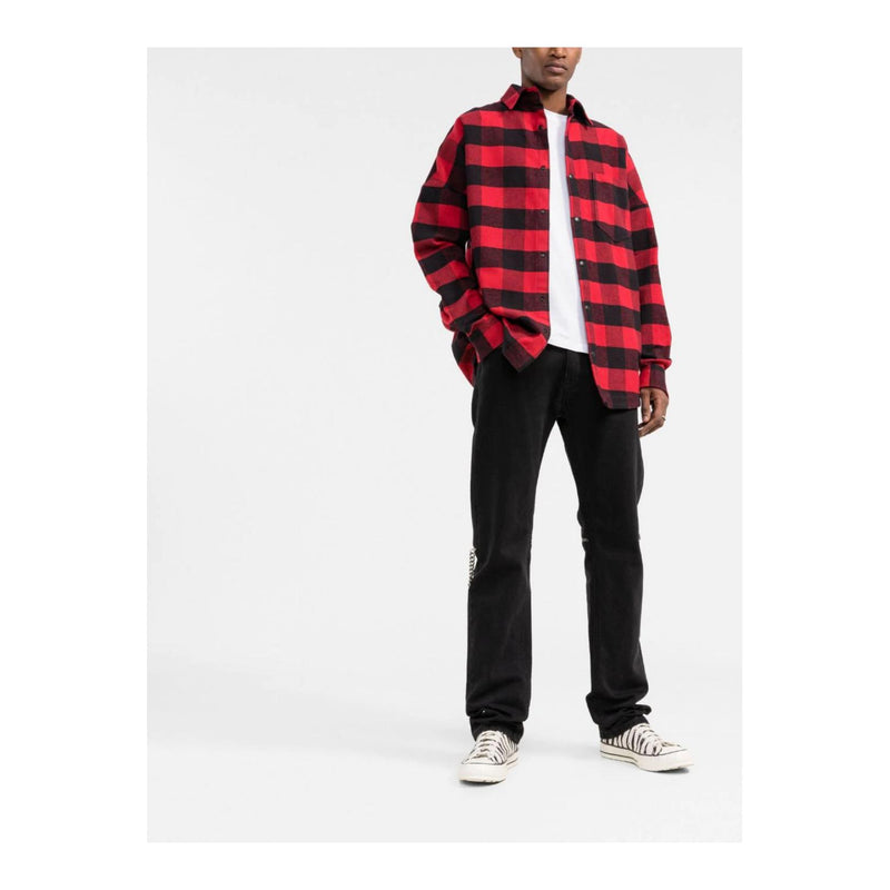 Palm Angels Curved Logo Checked Shirt